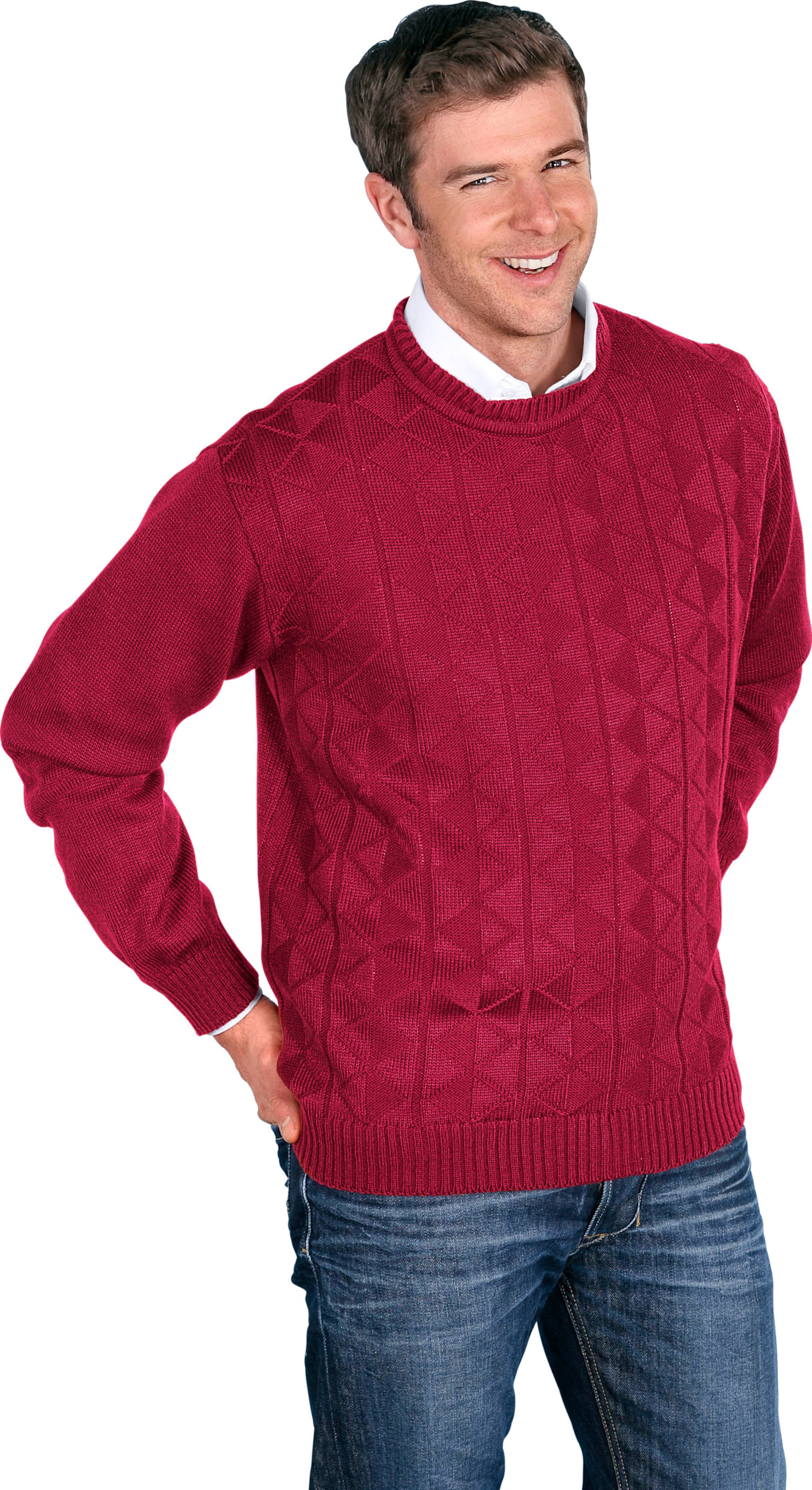 Sieh an! Herren Pullover, bordeaux von Sieh an!