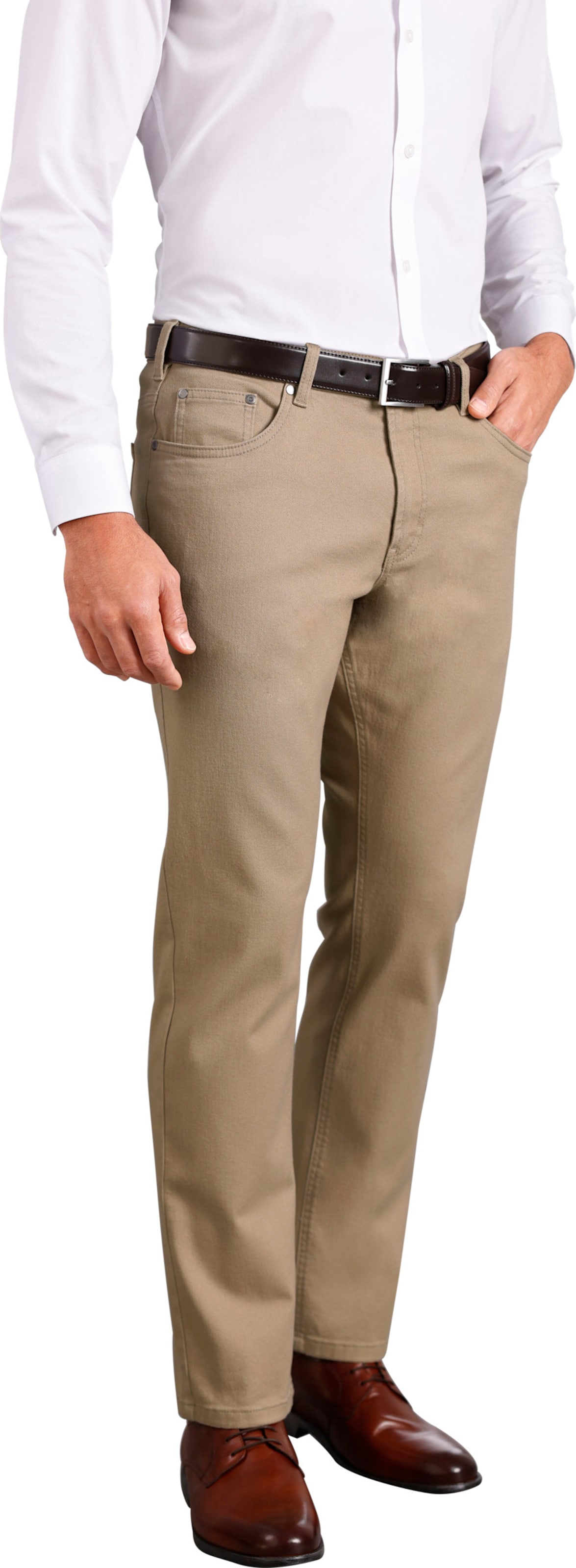 Sieh an! Herren Twill-Hose beige von Sieh an!