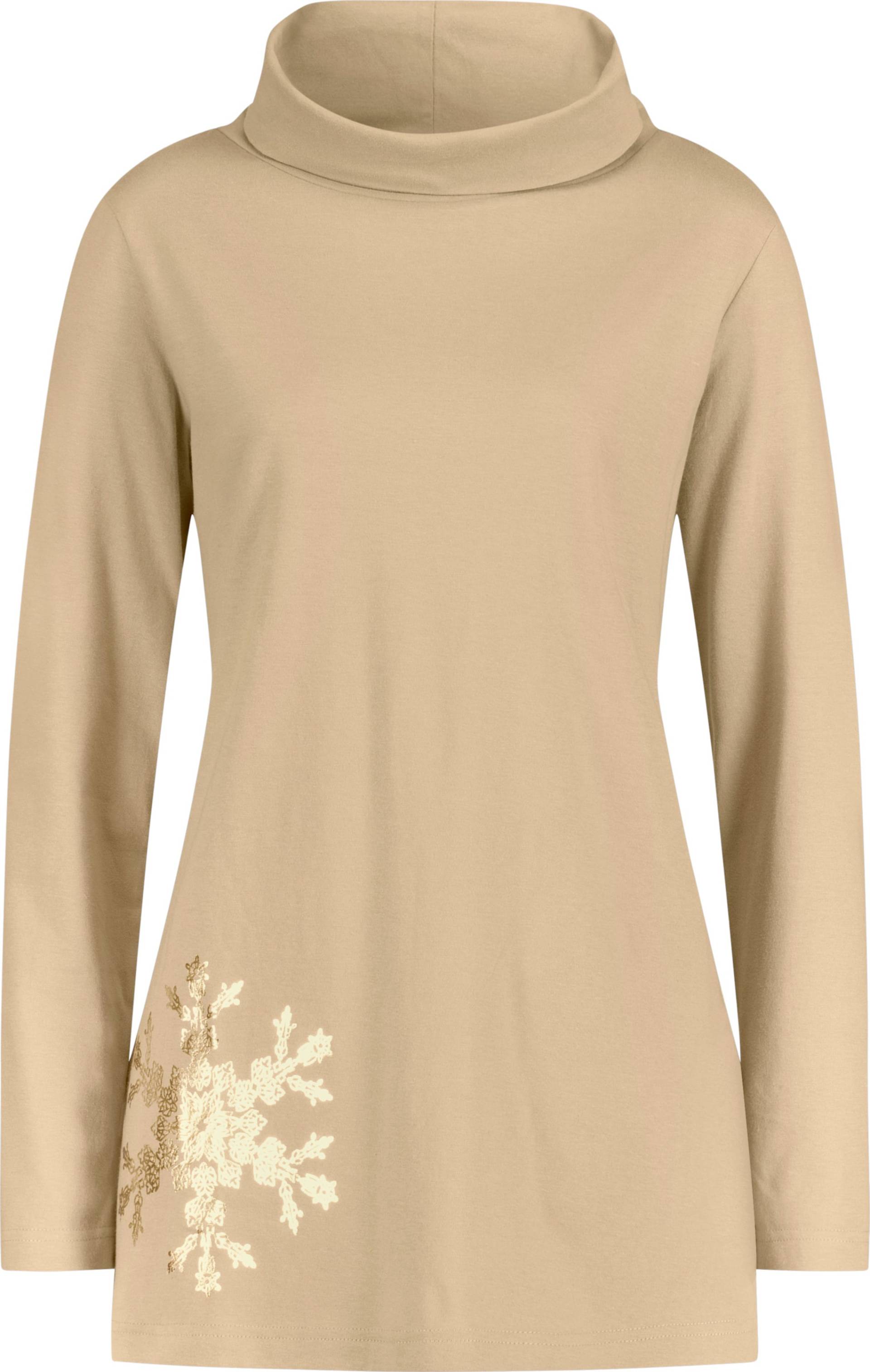 Sieh an! Damen Longshirt beige-bedruckt von Sieh an!