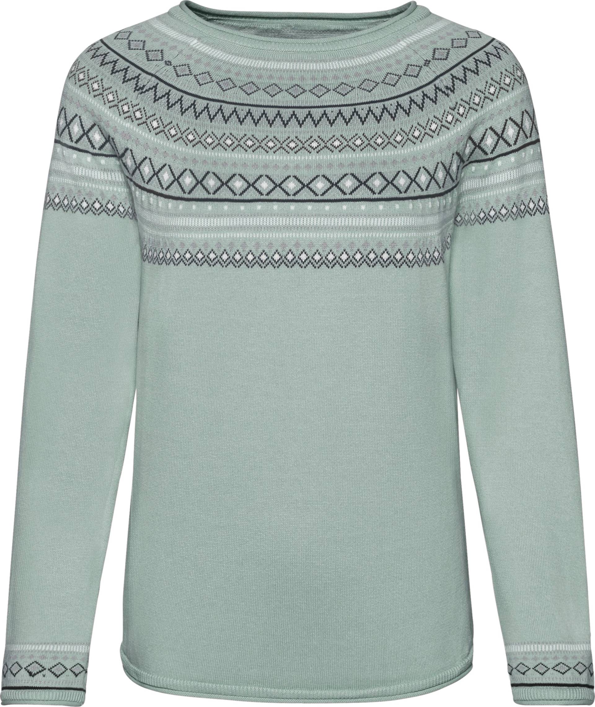 Sieh an! Damen Norwegerpullover aus reiner Baumwolle, mint-gemustert von Sieh an!