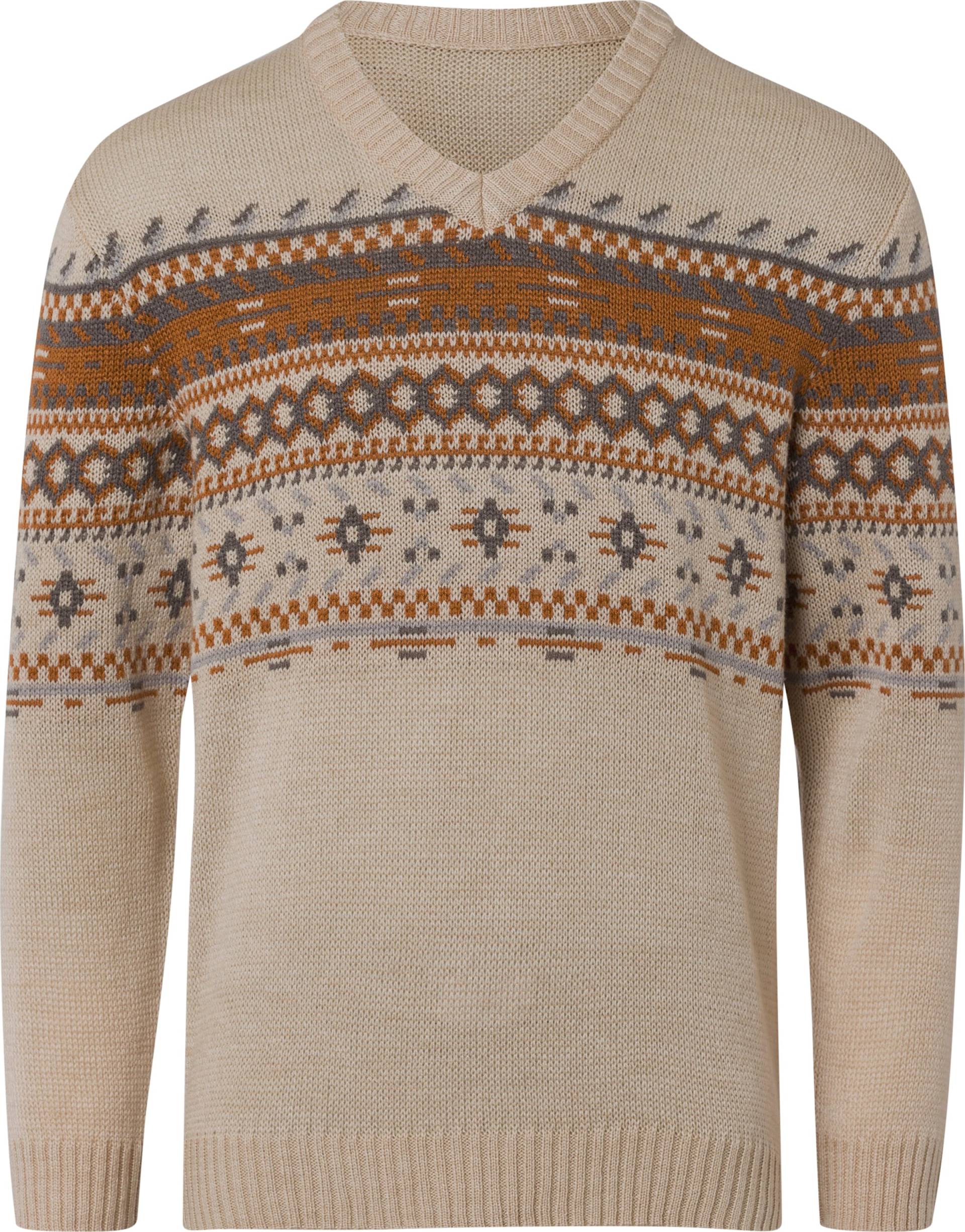 Sieh an! Herren Pullover beige-gemustert von Sieh an!