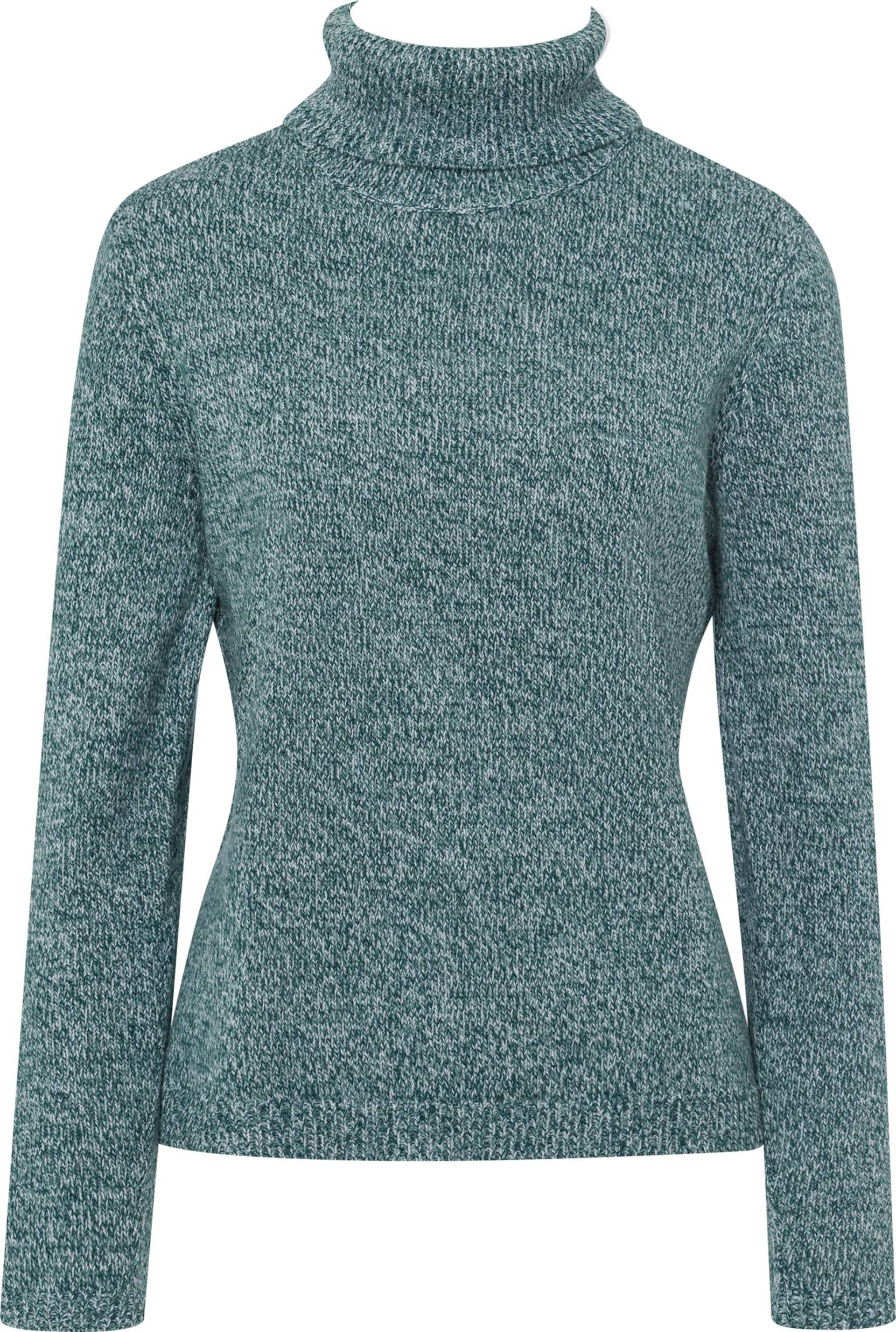 Sieh an! Damen Rollkragenpullover petrol-jade-meliert von Sieh an!