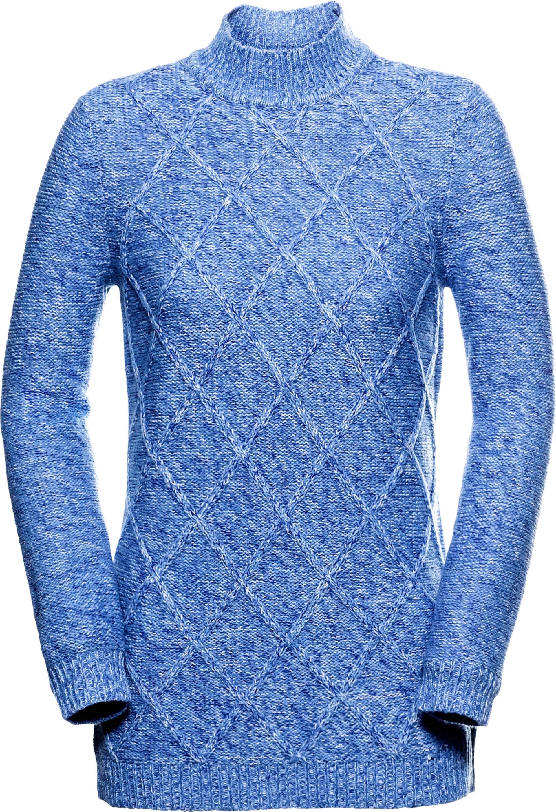 Sieh an! Damen Stehkragenpullover blau-meliert von Sieh an!