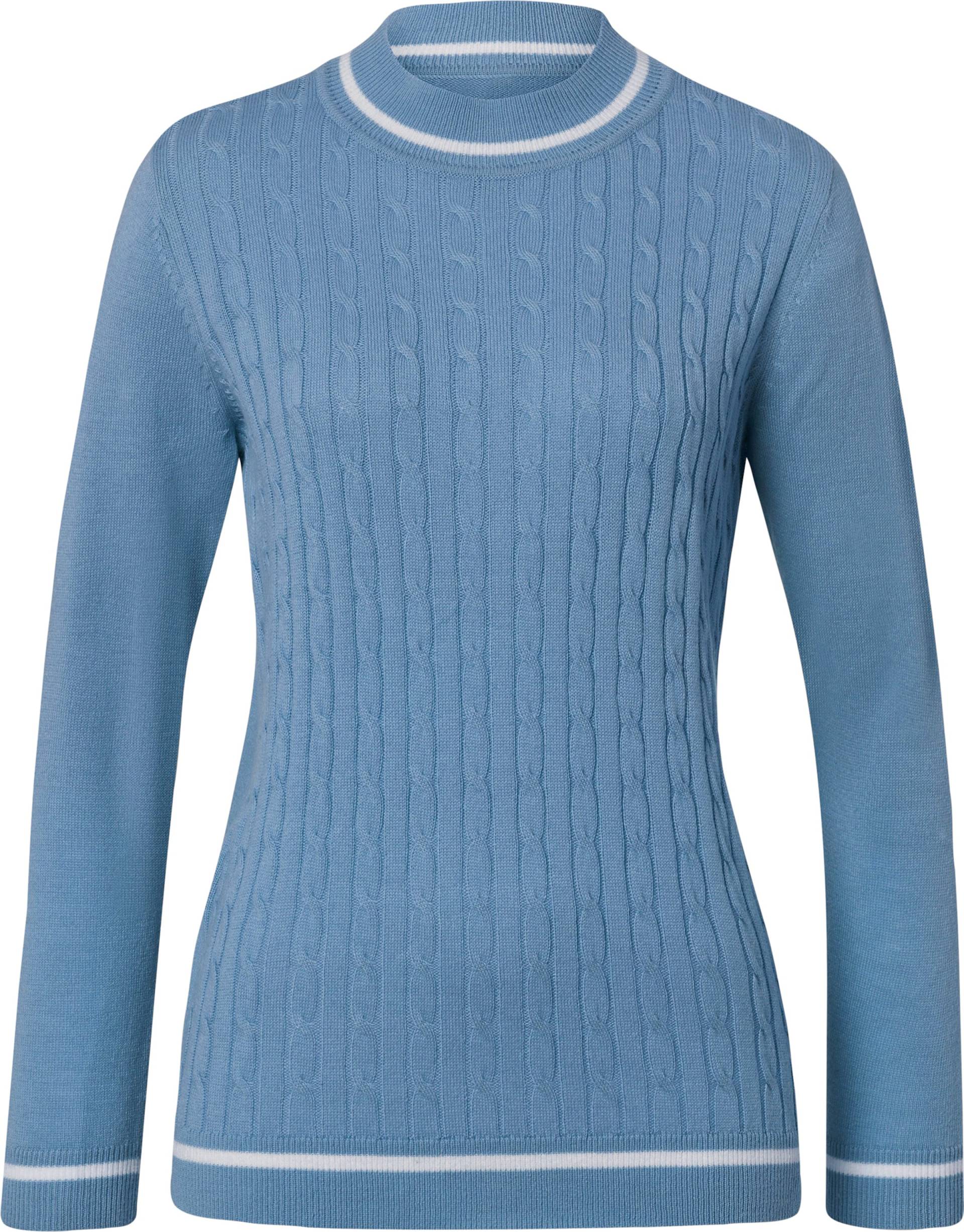 Sieh an! Damen Stehkragenpullover mittelblau von Sieh an!