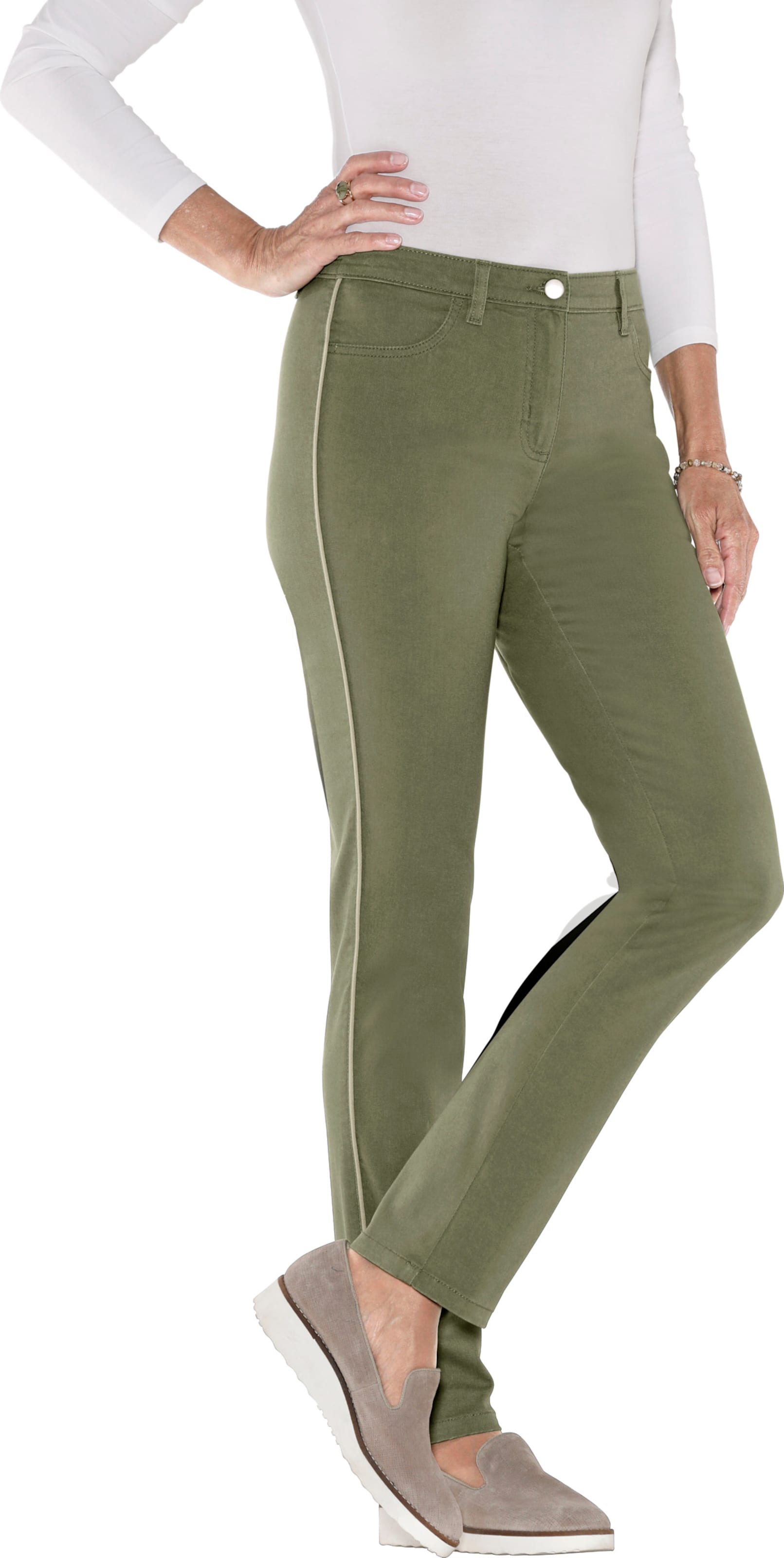 Sieh an! Damen Stretch-Hose khaki von Sieh an!