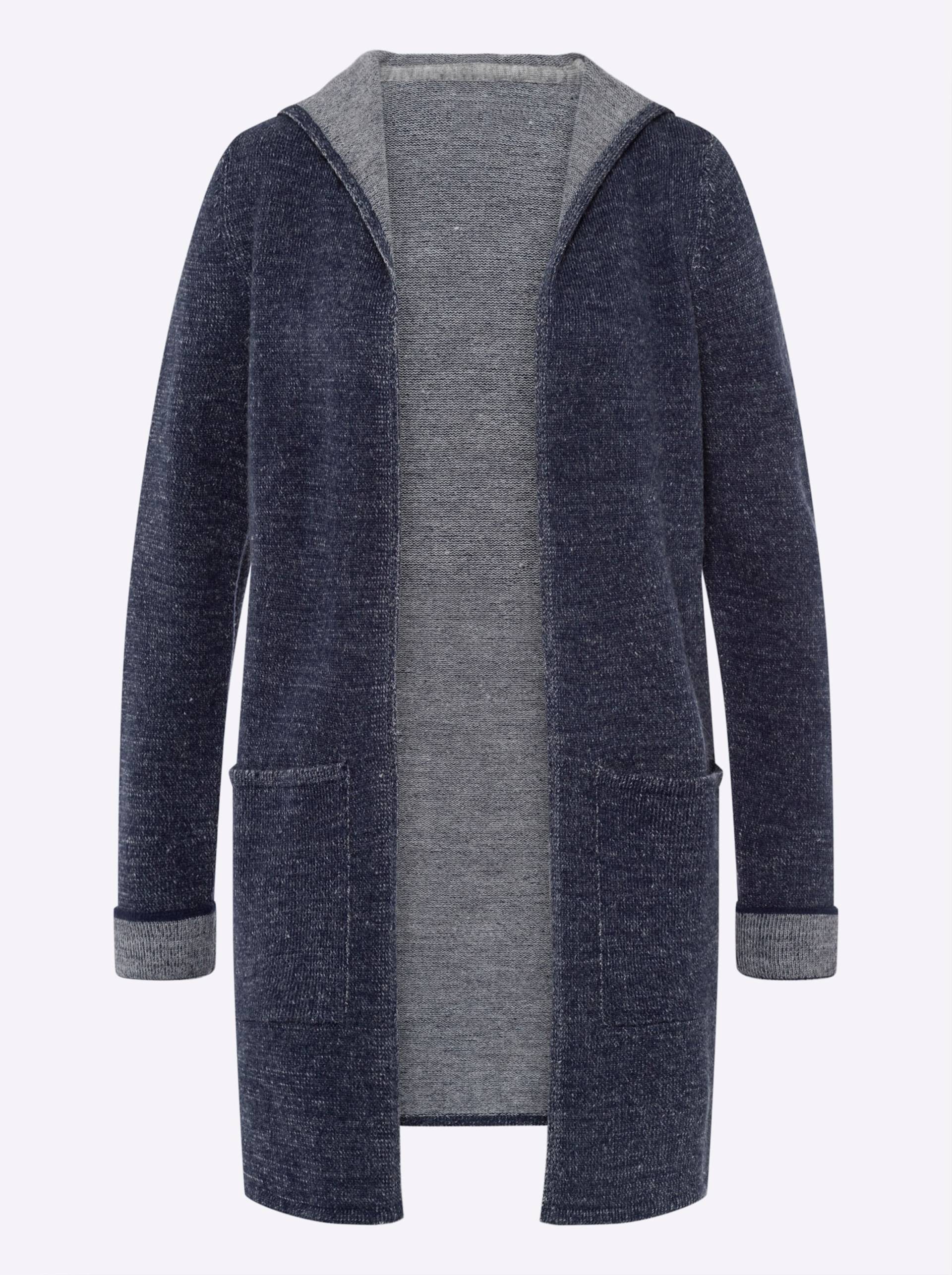 Sieh an! Damen Strickjacke marine-grau von Sieh an!