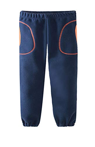 Kinder Fleece Hose Herbst Winter Jungen Mädchen Jogginghose Freizeithose Jogger Sweathosen Sporthose (Blau, 105-110) von Siehin
