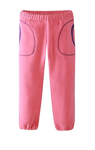 Kinder Fleece Hose Herbst Winter Jungen Mädchen Jogginghose Freizeithose Jogger Sweathosen Sporthose (Rot, 115-120) von Siehin