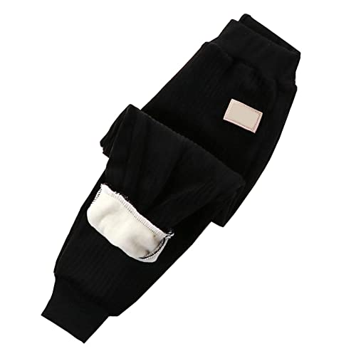 Kinder Fleece Hose Jungen Mädchen Herbst Winter Cord Freizeithose Sweathosen Sporthose Jogginghose (Schwarz, 104) von Siehin