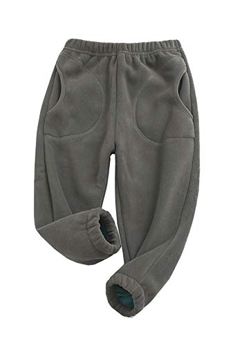 Kinder Fleece Hose Jungen Mädchen Herbst Winter Jogginghose Freizeithose Sweathose Sporthose (Dunkelgrau, 110-115) von Siehin