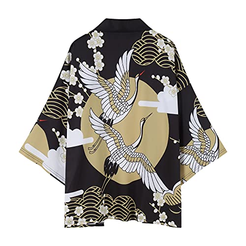 Siehin Herren Japanische Kimono Cardigan Traditionelle Haori Kleidung Tokio Harajuku Jacke Bademantel Nachtwäsche Tops (l) von Siehin