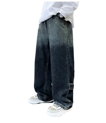 Siehin Jungen Frühling-Herbst Relaxed Jeanshose mit Elastischem Bund Kinder Baggy Jeans Cargohose Relaxed Denimhose von Siehin