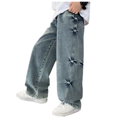 Siehin Jungen Jeanshose Kinder Baggy Jeans Cargohose Relaxed Denimhose mit Elastischem Bund von Siehin