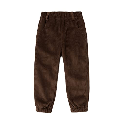 Siehin Jungen Mädchen Cordhose Kinder Herbst-Winter Fleece Lange Hose Jogginghose Freizeithosen mit Elastischem Bund von Siehin