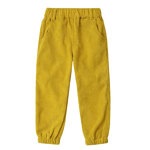 Siehin Jungen Mädchen Cordhose Kinder Herbst-Winter Fleece Lange Hose Jogginghose Freizeithosen mit Elastischem Bund von Siehin