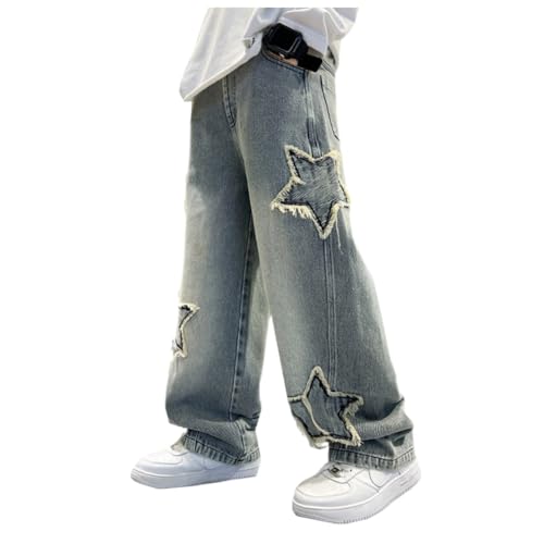 Siehin Jungen Relaxed Jeanshose Kinder Baggy Jeans Cargohose Denimhose mit Elastischem Bund von Siehin
