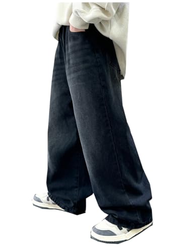 Siehin Jungen Straight Jeans Regular Denimhose Kinder Frühling-Herbst Baggy Cargohose Jeanshose mit Elastischem Bund von Siehin