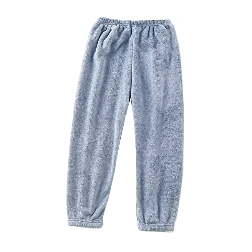 Siehin Kinder Fleece Hose Jungen Mädchen Herbst Winter Flanell Freizeithose Pyjamahosen (Blau, 116) von Siehin