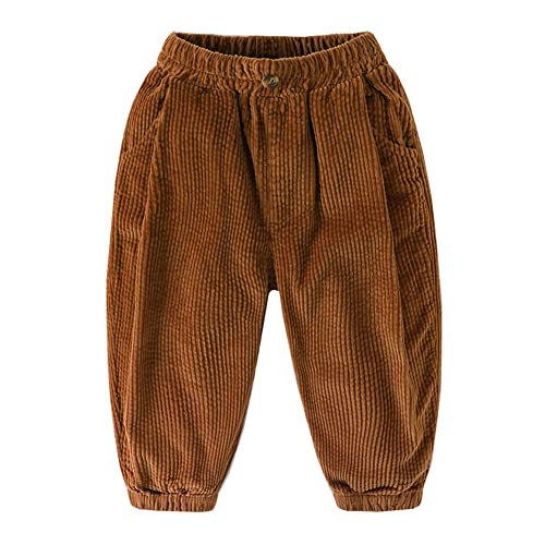 Siehin Kinder Jungen Cordhose Lange Hose Jogginghose Frühling-Herbst Freizeithosen mit Elastischem Bund von Siehin