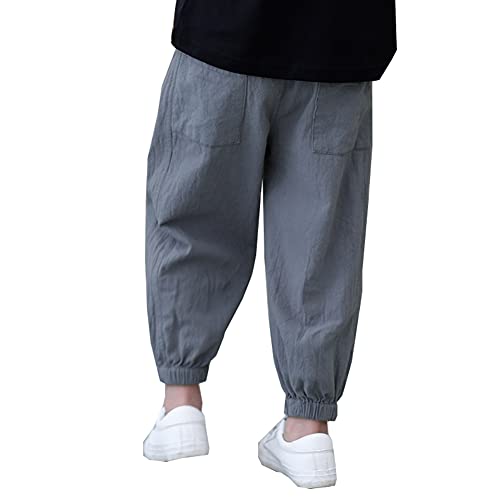 Siehin Kinder Jungen Leinenhose Sommerhose Jogginghose Pumphose Haremshose Freizeithosen von Siehin