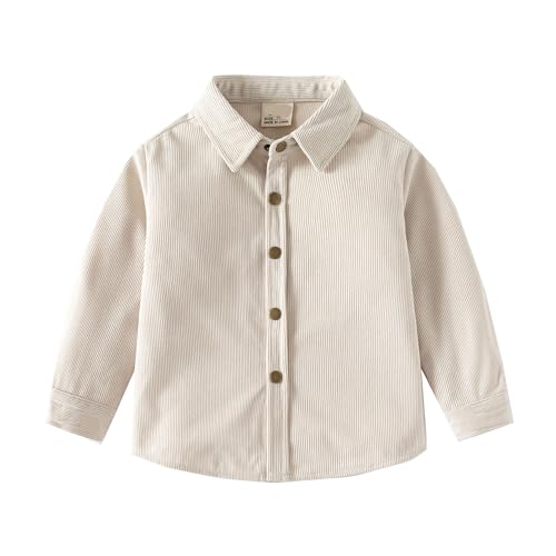 Siehin Kinder Langarm Cordhemd Jungen Frühling-Herbst Casual Corduroy Hemden Shirt Oberteil Button-Down Einfarbig Freizeithemden von Siehin