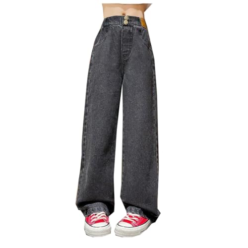 Siehin Mädchen Jeanshose Kinder Frühling-Herbst Weitem Bein Jean Hosen Vintage Denim Hose von Siehin