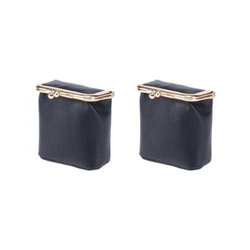 2er-Set Mini-Lippenstift-Taschen, Geldbeutel, Schmuckbeutel, Kussschloss, Münzgeldbörse, schwarze Tasche, Typ 1 von Siepificius