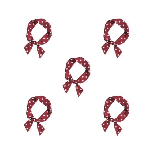 5 Set Stirnband Dressing Dekoration Neck Wraps Haarband Geschenk Haarband Partykleid Dekorative Kopfbedeckung Gepunktete Krawatte Kopftuch Rot von Siepificius