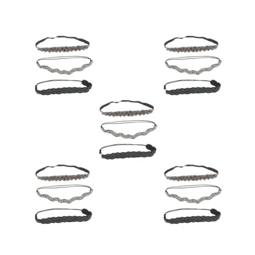 5 x elastisches Haarband mit Strasssteinen für Damen und Mädchen von Siepificius