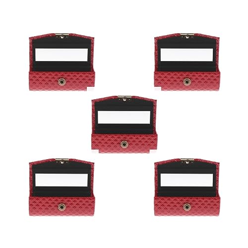 Aufbewahrungsbox aus PU-Leder, mit Spiegel, für Geldbörse, Schwarz, 5er-Set (rot), 9x3.5x3.5 cm, Siehe Beschreibung von Siepificius