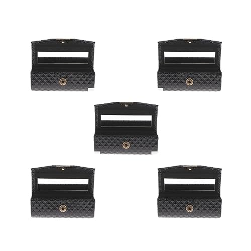 Aufbewahrungsbox aus PU-Leder, mit Spiegel, für Geldbörse, Schwarz, 5er-Set (schwarz), 9x3.5x3.5 cm, Siehe Beschreibung von Siepificius