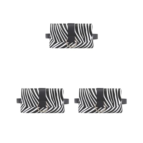 Bauchtasche aus PU-Leder, Gürteltasche, Geldbörse, Hüfttasche, Handytasche, Schwarz, 3er-Set (Zebrastreifen), S, Siehe Beschreibung von Siepificius