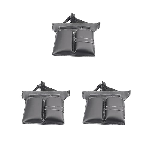 Haarscheren-Holster aus PU-Leder mit Taillengürtel für Friseure, 3er-Set (schwarz), 28x19cm, Siehe Beschreibung von Siepificius