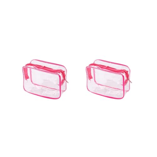 Kosmetiktasche für Damen, multifunktional, mit Reißverschluss, transparent, wasserdicht, Größe M, Gelb, 2er-Set (Rosa, M), M, Siehe Beschreibung von Siepificius