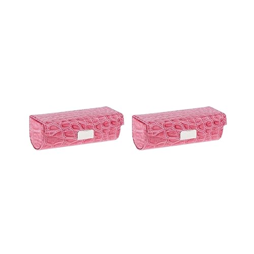 Lippenstiftetui aus Leder, Aufbewahrungsbox mit Spiegel, für Geldbörse, Hellblau, 2er-Set (Rosarot), as described, Siehe Beschreibung von Siepificius