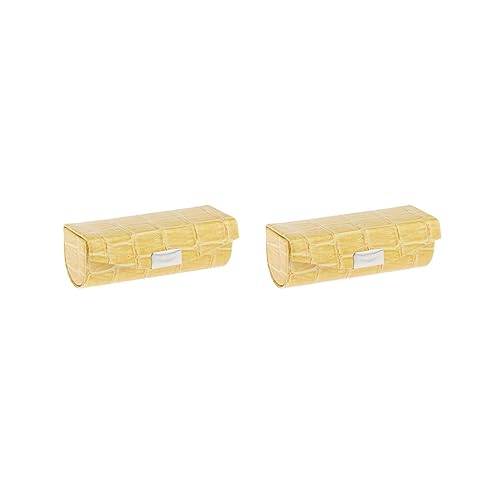 Lippenstiftetui aus Leder, Aufbewahrungsbox mit Spiegel, für Geldbörse, Hellblau, 2er-Set (gelb), as described, Siehe Beschreibung von Siepificius