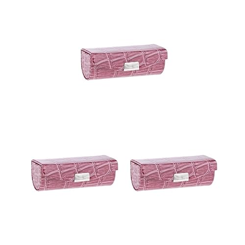 Lippenstiftetui aus Leder, Aufbewahrungsbox mit Spiegel, für Geldbörse, Hellblau, 3er-Set (Cameo Brown), as described, Siehe Beschreibung von Siepificius