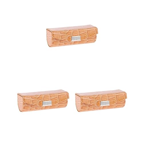 Lippenstiftetui aus Leder, Aufbewahrungsbox mit Spiegel, für Geldbörse, Hellblau, 3er-Set (Orange), as described, Siehe Beschreibung von Siepificius