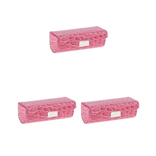 Lippenstiftetui aus Leder, Aufbewahrungsbox mit Spiegel, für Geldbörse, Hellblau, 3er-Set (Rosarot), as described, Siehe Beschreibung von Siepificius