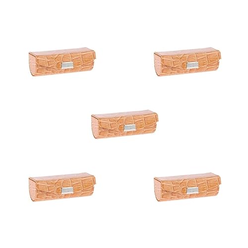 Lippenstiftetui aus Leder, Aufbewahrungsbox mit Spiegel, für Geldbörse, Hellblau, 5er-Set (Orange), as described, Siehe Beschreibung von Siepificius