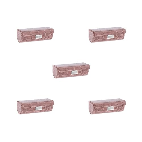 Lippenstiftetui aus Leder, Aufbewahrungsbox mit Spiegel, für Geldbörse, Hellblau, 5er-Set (braun), as described, Siehe Beschreibung von Siepificius