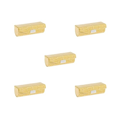 Lippenstiftetui aus Leder, Aufbewahrungsbox mit Spiegel, für Geldbörse, Hellblau, 5er-Set (gelb), as described, Siehe Beschreibung von Siepificius
