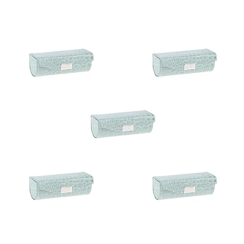Lippenstiftetui aus Leder, Aufbewahrungsbox mit Spiegel, für Geldbörse, Hellblau, 5er-Set (gräulich-grün), as described, Siehe Beschreibung von Siepificius