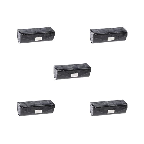Lippenstiftetui aus Leder, Aufbewahrungsbox mit Spiegel, für Geldbörse, Hellblau, 5er-Set (schwarz), 9 x 3.5 x 3.5 cm, Siehe Beschreibung von Siepificius