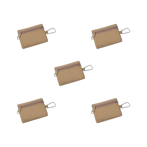Mehrzweck-Geldtasche, Kleingeldbörse, Schlüsseltasche mit Reißverschluss, minimalistisch, schwarz, schwarz, 5er-Set (braune Gegensprechanlage-Tasche), 11x9cm, Siehe Beschreibung von Siepificius