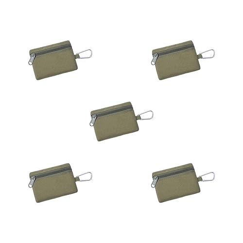 Mehrzweck-Geldtasche, Kleingeldbörse, Schlüsseltasche mit Reißverschluss, minimalistisch, schwarz, schwarz, 5er-Set (grüne Brieftasche), 11x9cm, Siehe Beschreibung von Siepificius