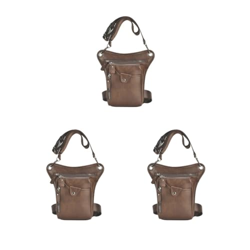 Modische Beintasche für Herren, Oberschenkeltasche, Hüfttasche, Tasche für Klettern, Sport, Schwarz, 3er-Set (braun), 23x15x4CM, Siehe Beschreibung von Siepificius