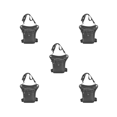 Modische Beintasche für Herren, Oberschenkeltasche, Hüfttasche, Tasche für Klettern, Sport, Schwarz, 5er-Set (schwarz), 23x15x4CM, Siehe Beschreibung von Siepificius