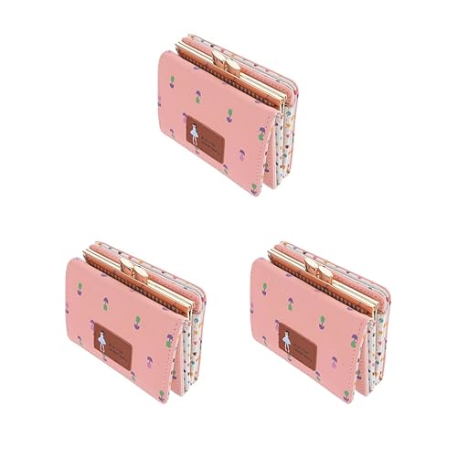 Siepificius Damen-Geldbörse, Clutch, Kartenhalter, kurz, Rosa, 3er-Set (Rosa), as described, Siehe Beschreibung von Siepificius
