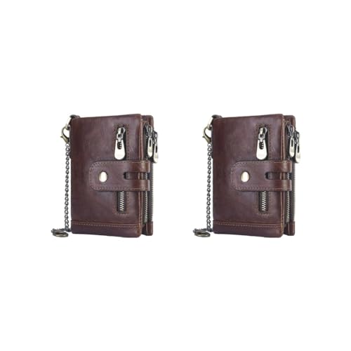 Siepificius Herren-Geldbörse, Rindsleder, Kreditkartenetui, RFID-Bifold, Kaffee, 90 x 115 x 25 mm, 2er-Set (Kaffeebraun, 90 x 115 x 25 mm), 90x115x25mm, Siehe Beschreibung von Siepificius